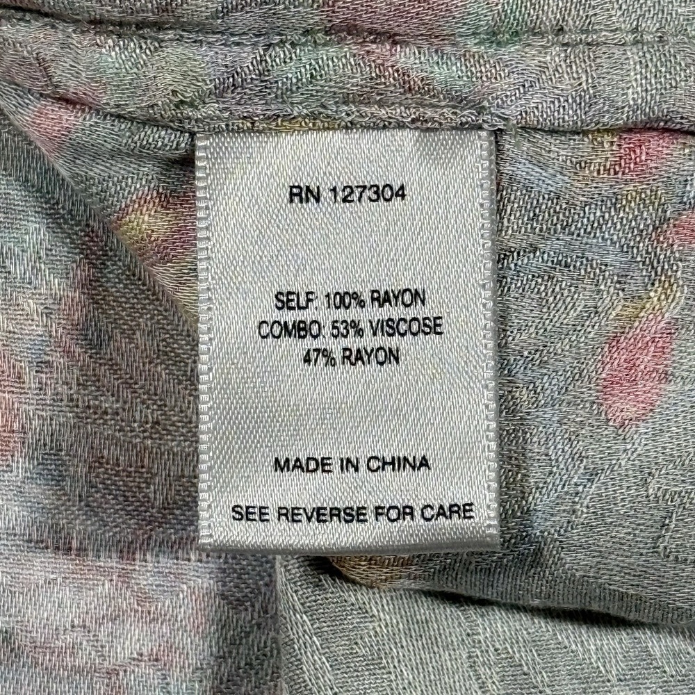 John Mark Women's Size 2X Mixed Print Button Front Blouse Top Wired Collar - Picture 11 of 11